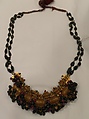 Necklace, Gold, emeralds, spinels, pearls